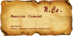 Menczer Csanád névjegykártya