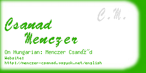 csanad menczer business card